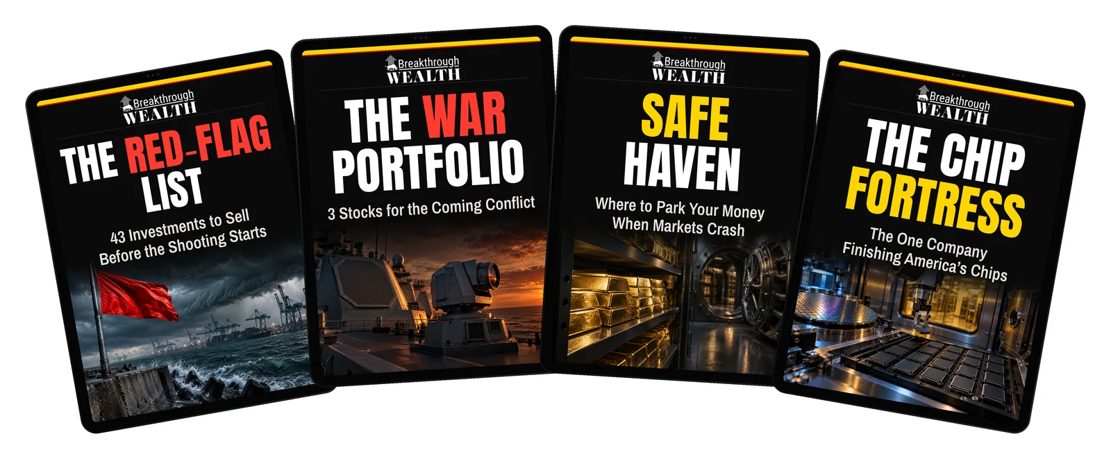 Prepare for War Library: four report covers